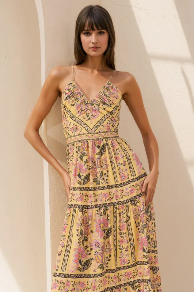 Women Dresses YUMI KIM LILA LINEN DRESS Honeycomb Marigold