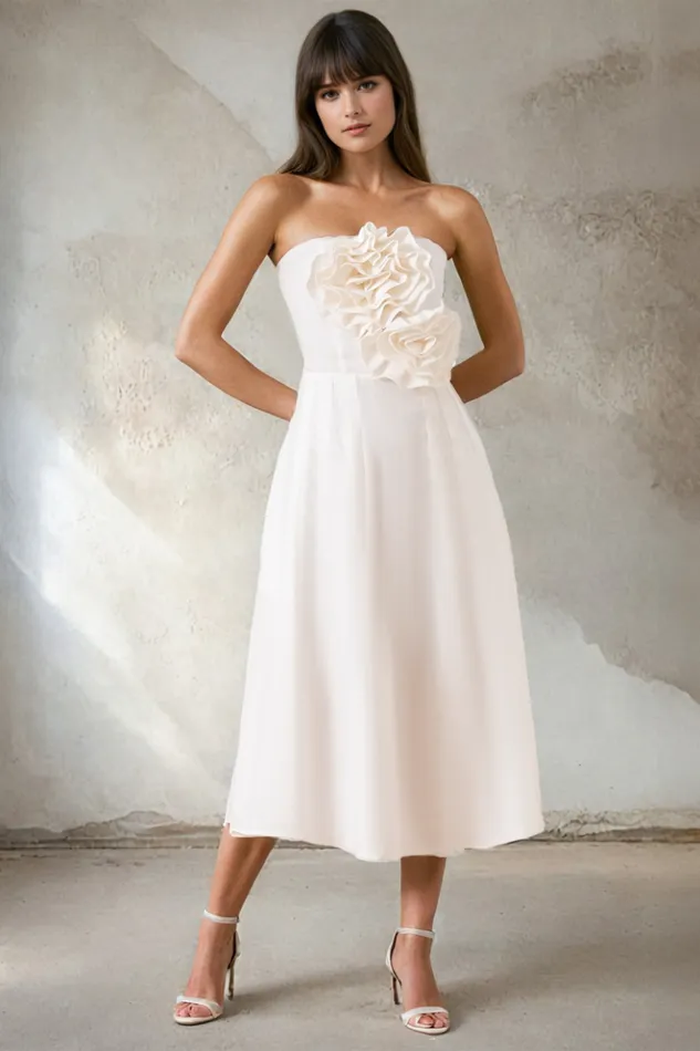 Women Dresses YUMI KIM Priya Linen White Dress White Party Cocktail Dress White Linen