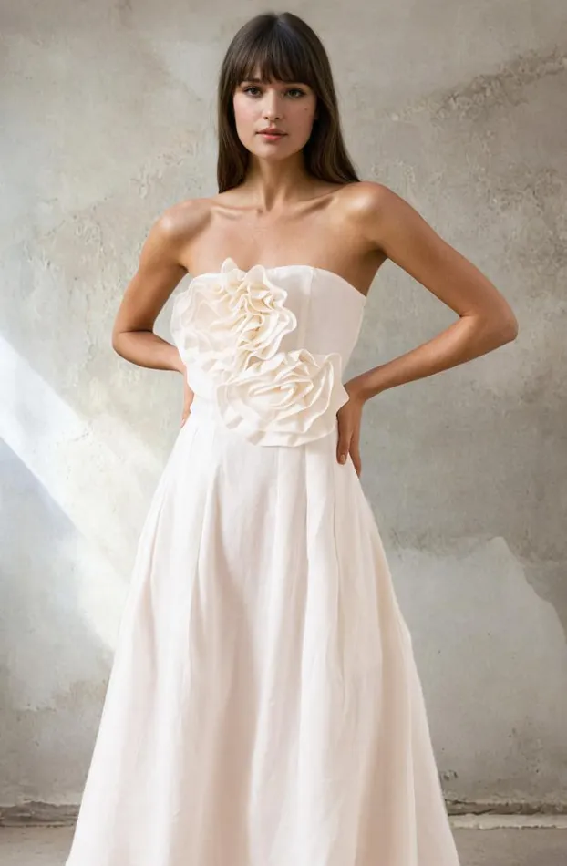 Women Dresses YUMI KIM Priya Linen White Dress White Party Cocktail Dress White Linen
