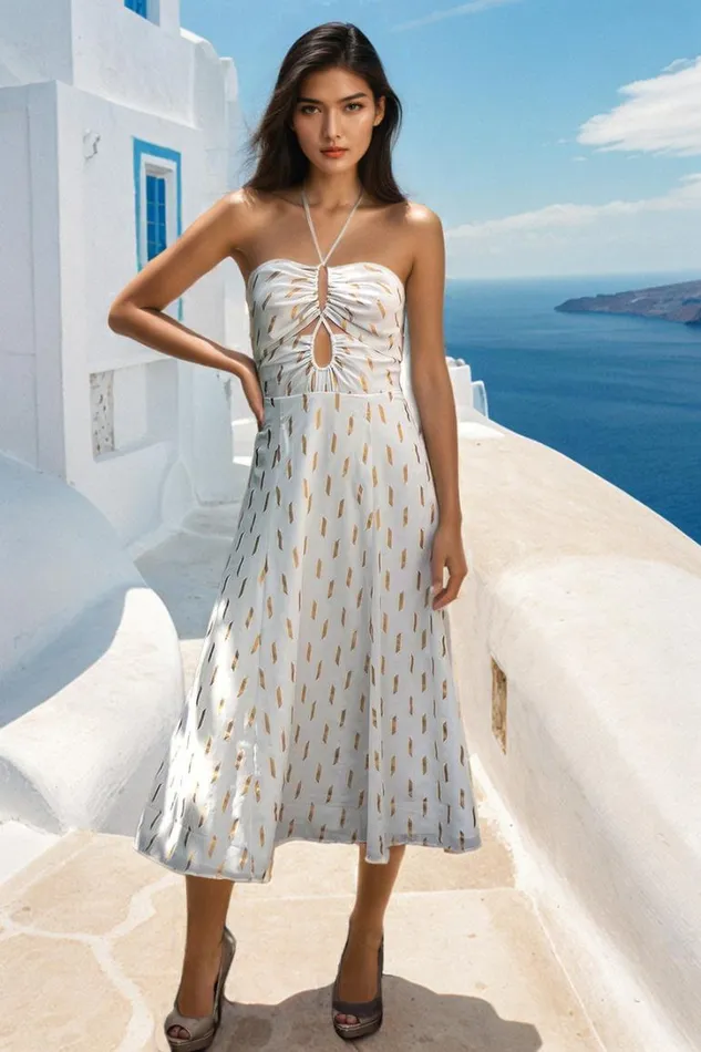 Women Dresses YUMI KIM Studio 54 Dress Hot Spot Dash Foil Ivory And Gold