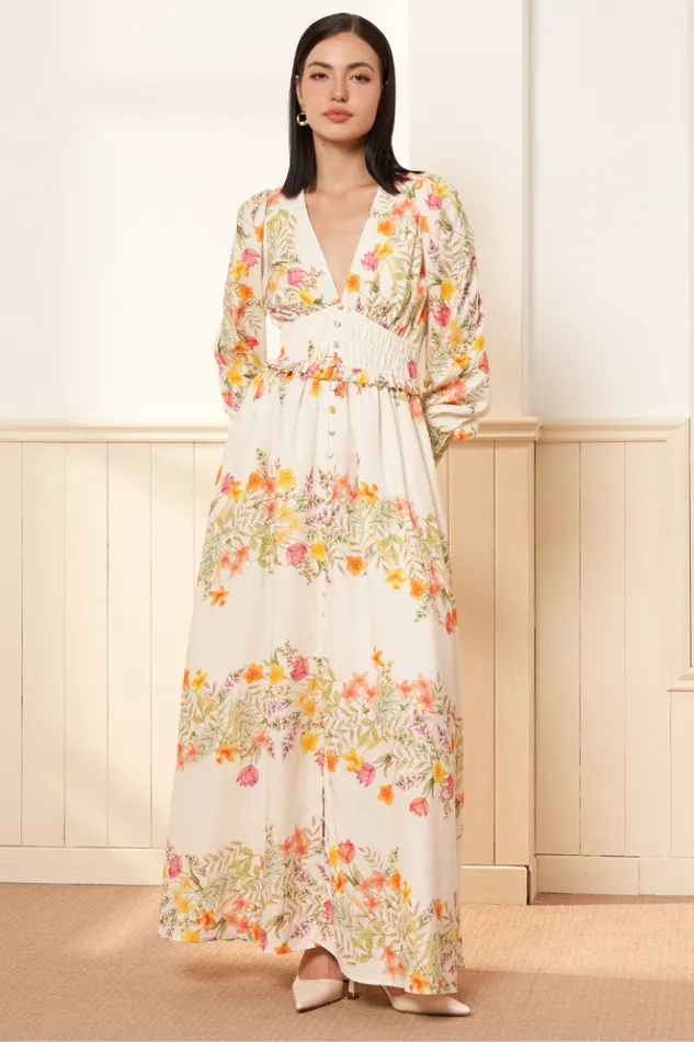 Women Dresses YUMI KIM Tabitha Linen Dress Party Floral Maxi Dress Wildwood