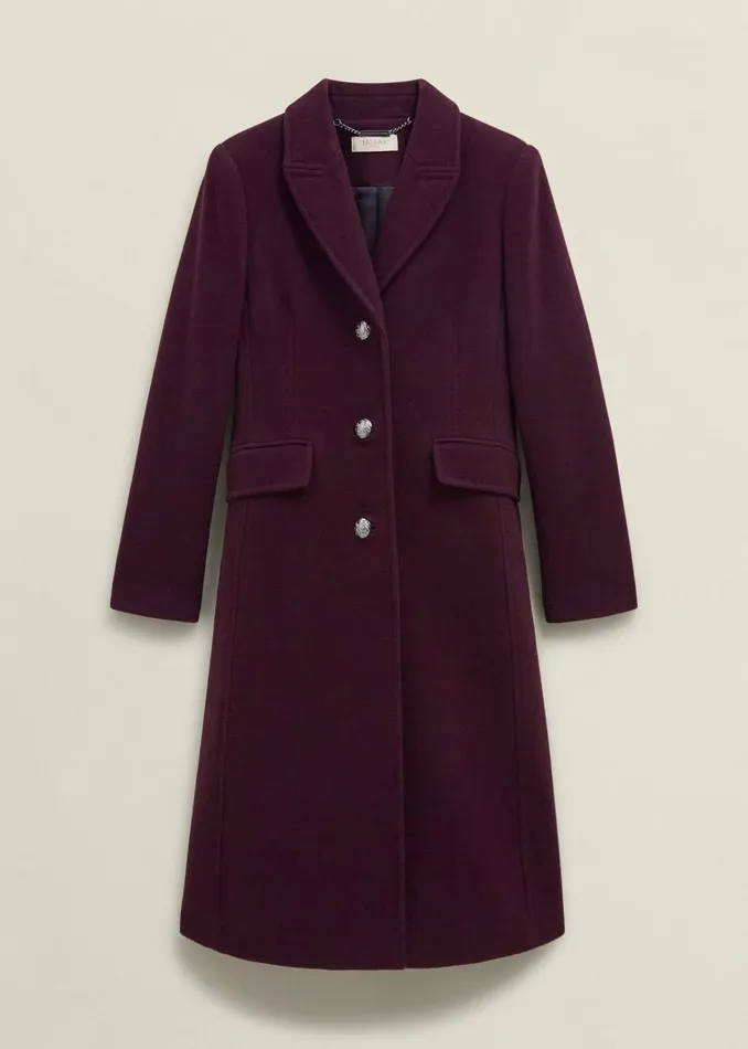Women Edwina Wool Blend Coat Wine Hobbs Coats and Jackets