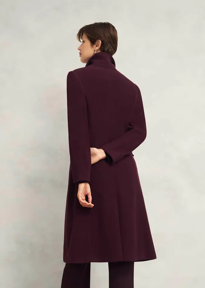 Women Edwina Wool Blend Coat Wine Hobbs Coats and Jackets