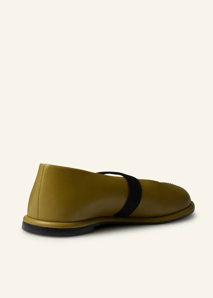 Women Elasticated Strap Mary Jane Olive MEEM