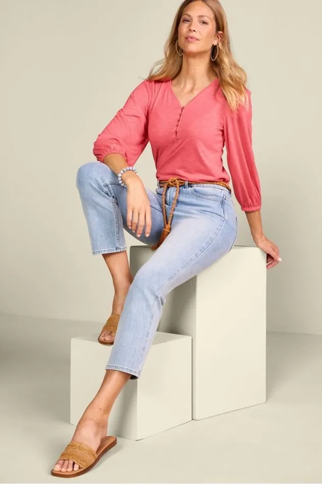 Women Elowyn Tee Sunkist Coral Soft Surroundings Tops Women Elowyn Tee Sunkist Coral Soft Surroundings Tops