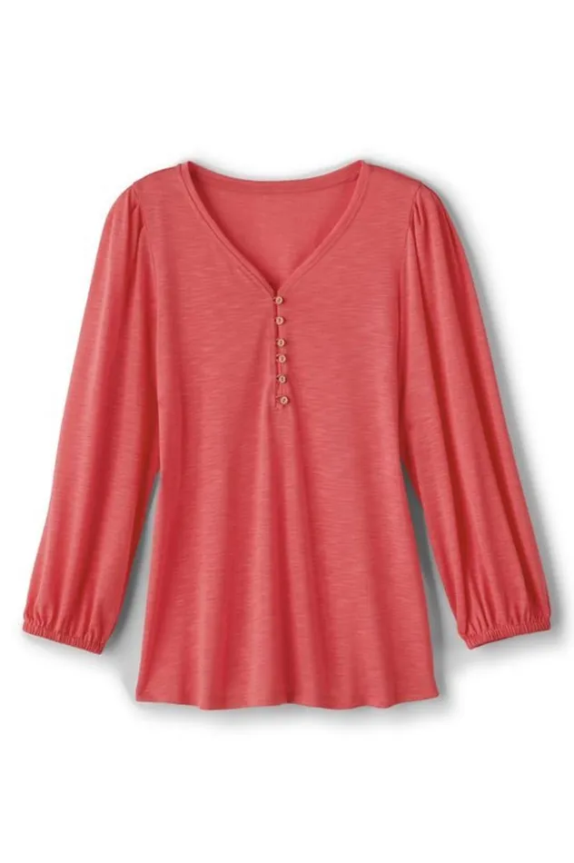 Women Elowyn Tee Sunkist Coral Soft Surroundings Tops Women Elowyn Tee Sunkist Coral Soft Surroundings Tops
