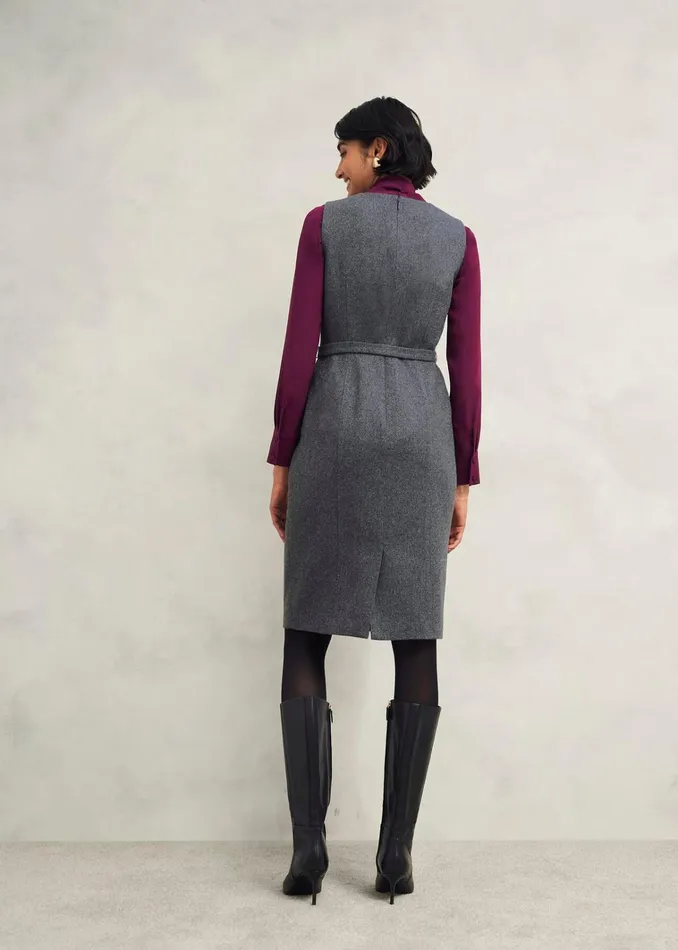 Women Elsie Wool Blend Dress Grey Hobbs Dresses and Jumpsuits