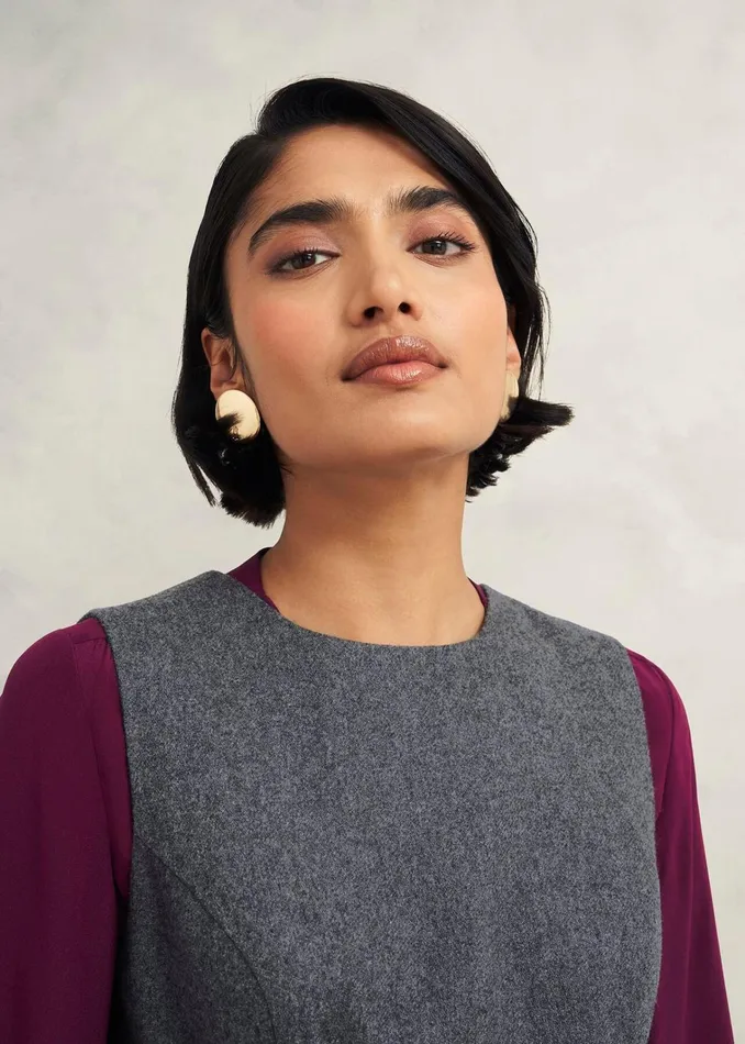 Women Elsie Wool Blend Dress Grey Hobbs Dresses and Jumpsuits