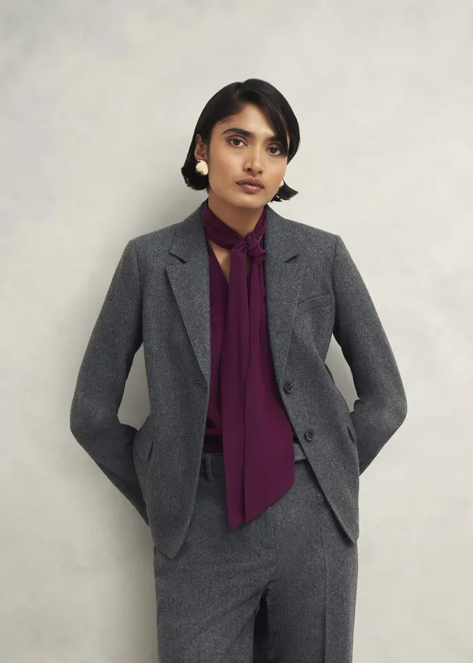 Women Elsie Wool Blend Jacket Grey Hobbs Coats and Jackets