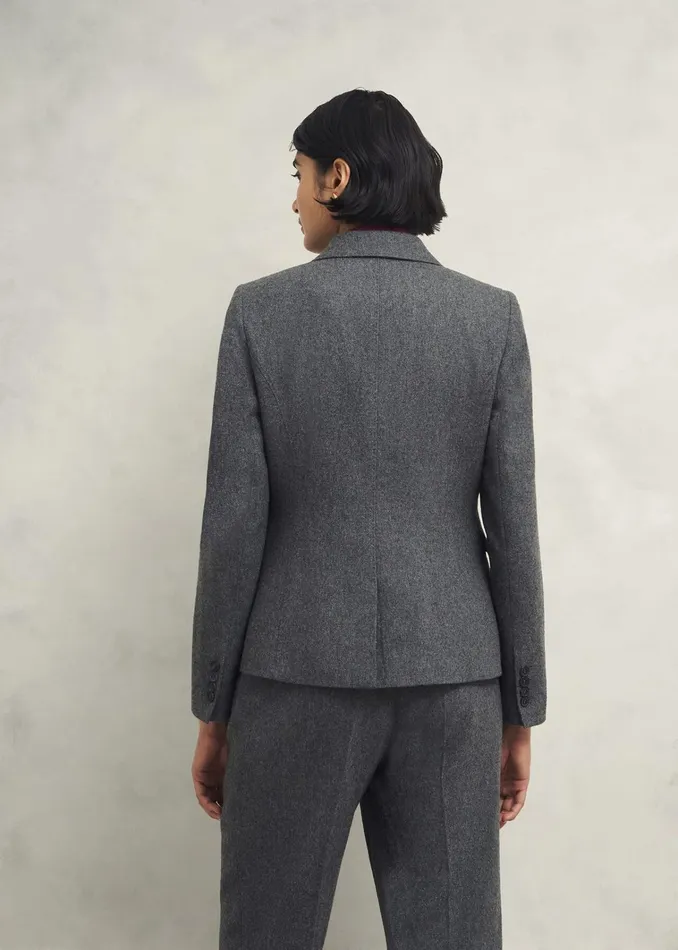 Women Elsie Wool Blend Jacket Grey Hobbs Coats and Jackets
