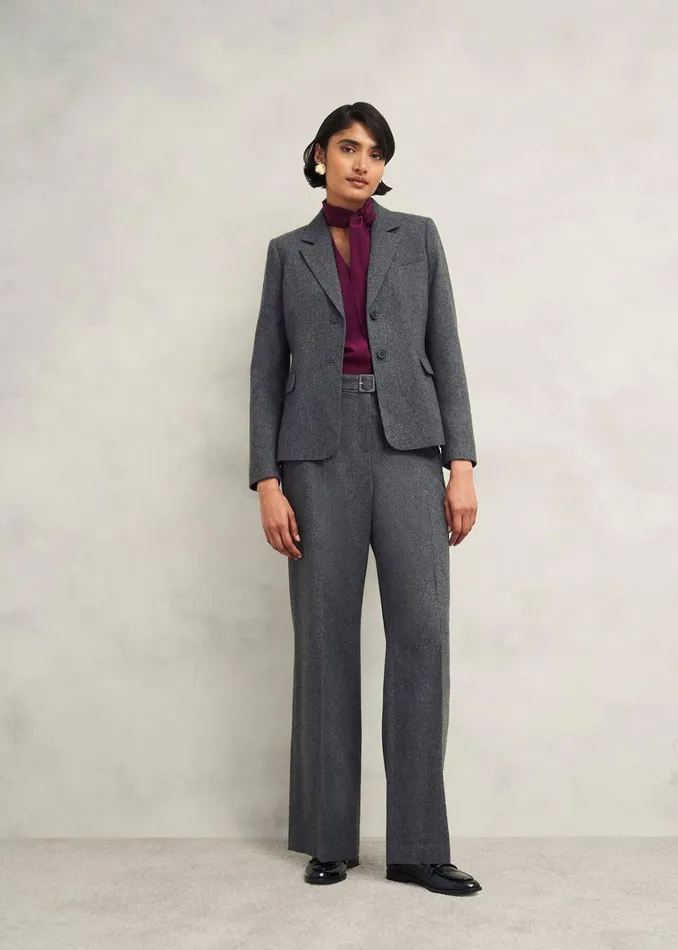 Women Elsie Wool Blend Jacket Grey Hobbs Coats and Jackets