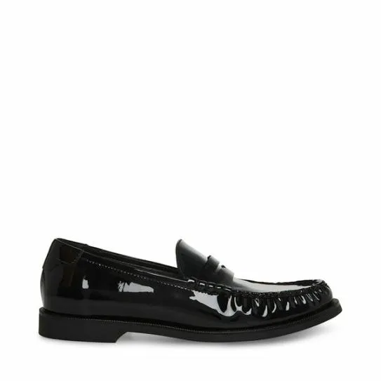 Women EMMET BLACK PATENT Black Patent Steve Madden Loafers and Flats