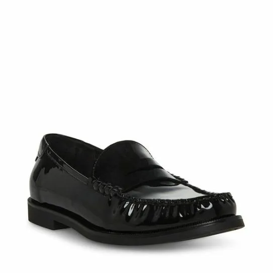 Women EMMET BLACK PATENT Black Patent Steve Madden Loafers and Flats