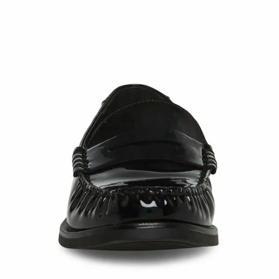 Women EMMET BLACK PATENT Black Patent Steve Madden Loafers and Flats