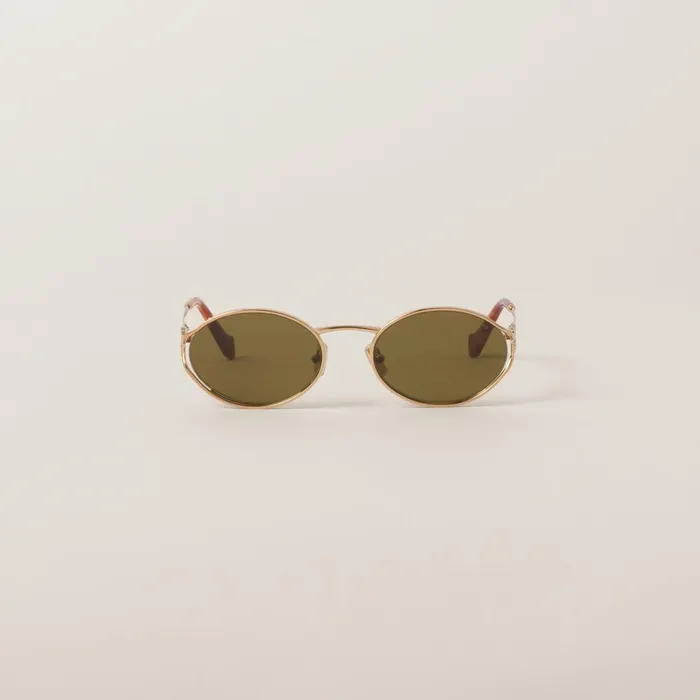 Women Eyewear Miu Miu Miu Miu Logo Sunglasses Loden Lenses