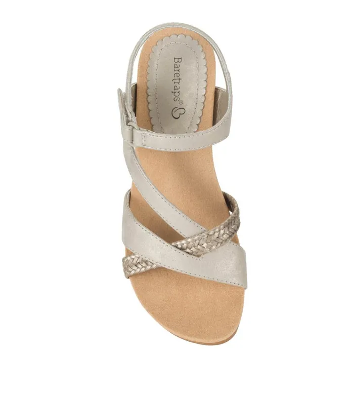 Women Farah Wedge Sandal Champagne Baretraps Wedge Sandals