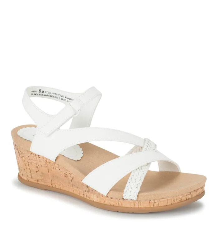 Women Farah Wedge Sandal White Baretraps Wedge Sandals