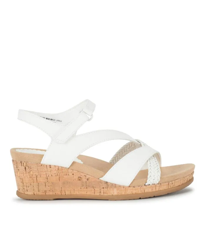 Women Farah Wedge Sandal White Baretraps Wedge Sandals