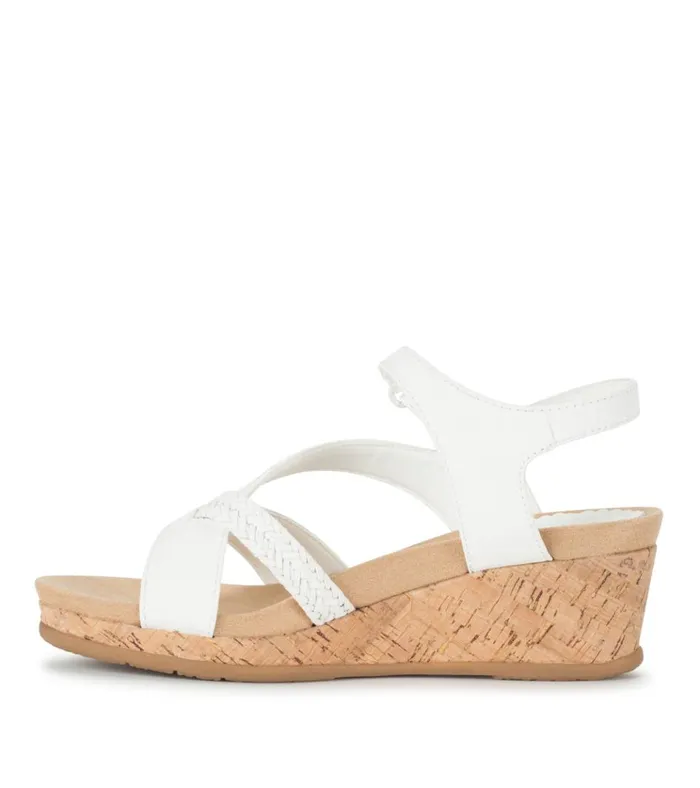 Women Farah Wedge Sandal White Baretraps Wedge Sandals