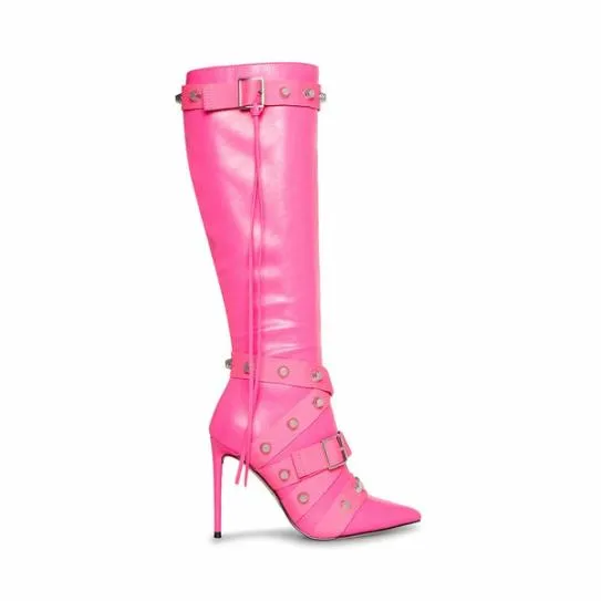 Women FINK HOT PINK Hot Pink Steve Madden Boots and Booties