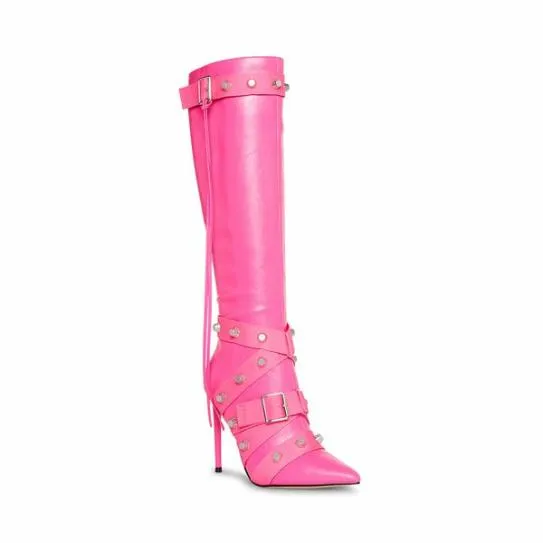 Women FINK HOT PINK Hot Pink Steve Madden Boots and Booties Women FINK HOT PINK Hot Pink Steve Madden Boots and Booties