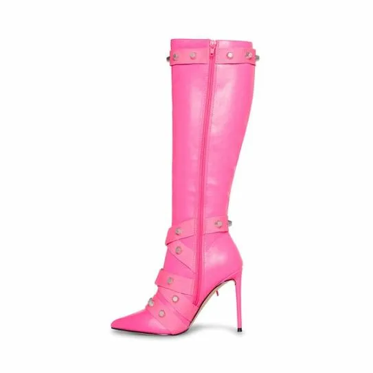 Women FINK HOT PINK Hot Pink Steve Madden Boots and Booties Women FINK HOT PINK Hot Pink Steve Madden Boots and Booties