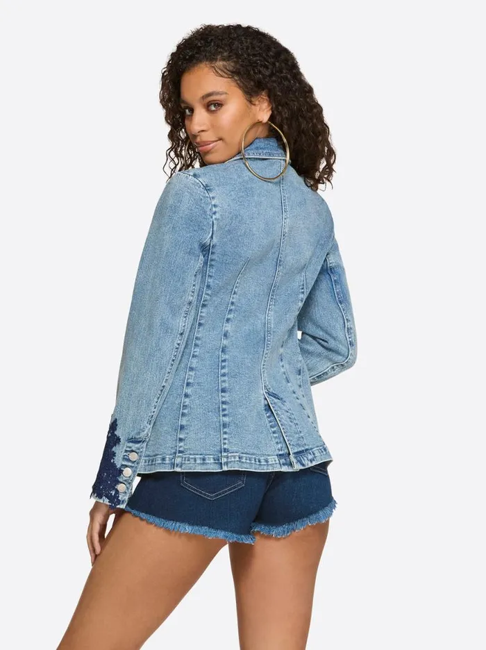 Women Fitted Blazer In Reflection Jessica Simpson Denim