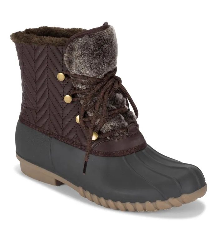 Women Flash Duck Boot Dark Brown Baretraps Booties
