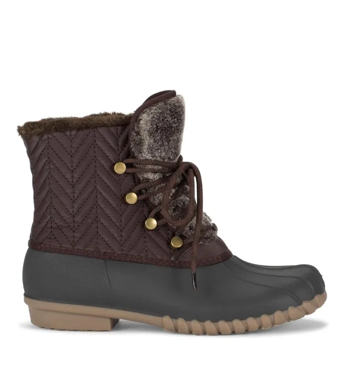 Women Flash Duck Boot Dark Brown Baretraps Booties