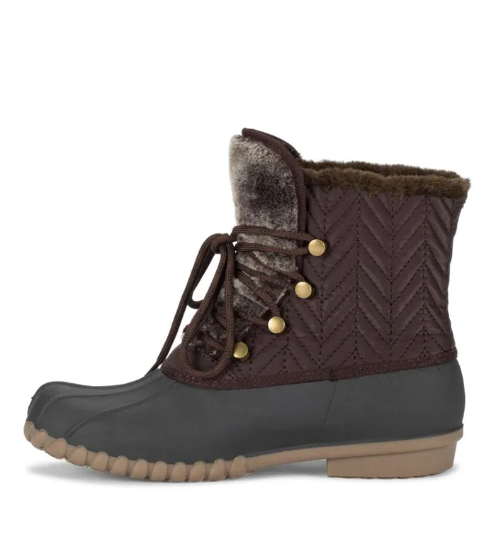 Women Flash Duck Boot Dark Brown Baretraps Booties