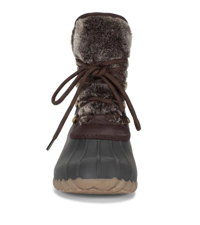 Women Flash Duck Boot Dark Brown Baretraps Booties