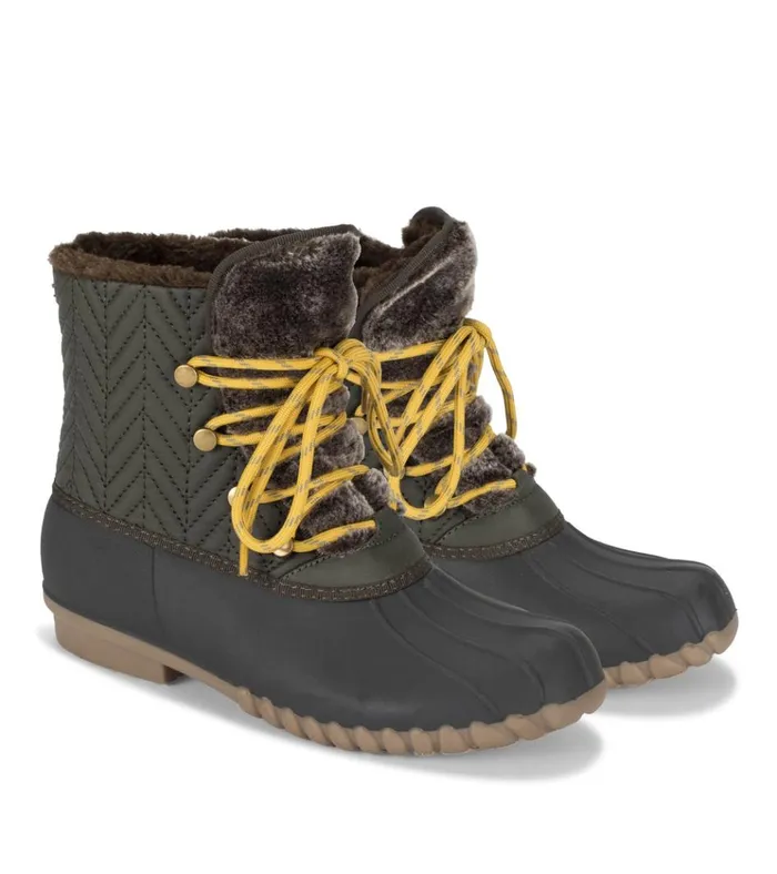 Women Flash Duck Boot Pine Baretraps Booties