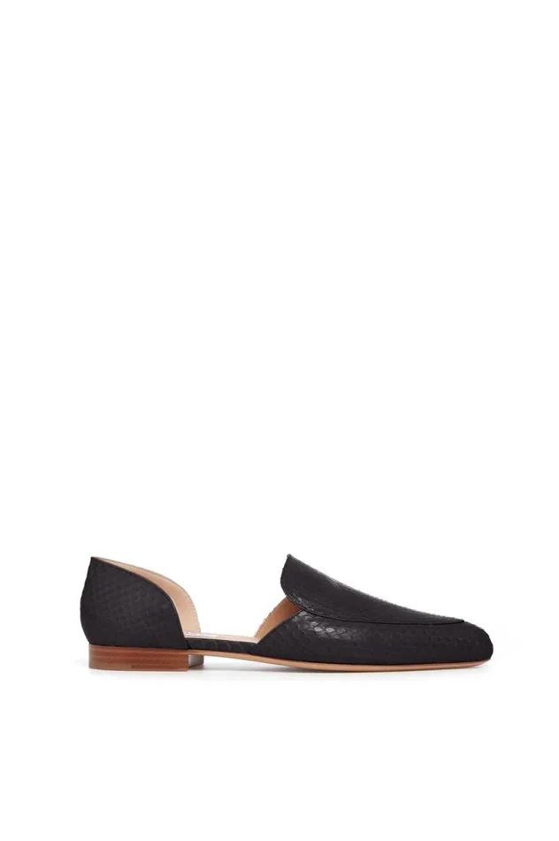 Women Flats Gabriela Hearst Jax Flat Shoe In Black Snakeskin