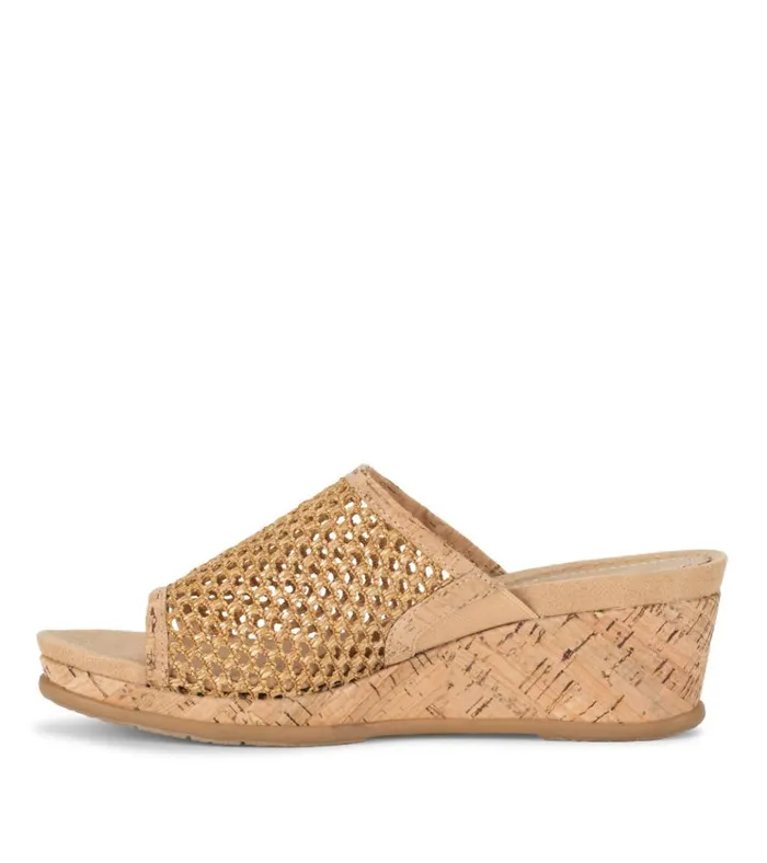 Women Flossey Wedge Slide Sandal Natural Baretraps Wedge Sandals