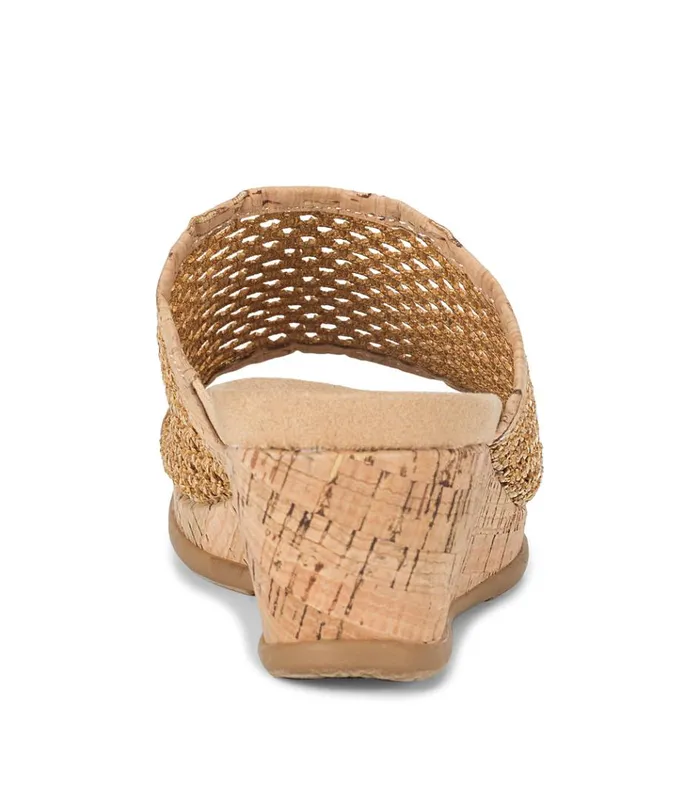 Women Flossey Wedge Slide Sandal Natural Baretraps Wedge Sandals