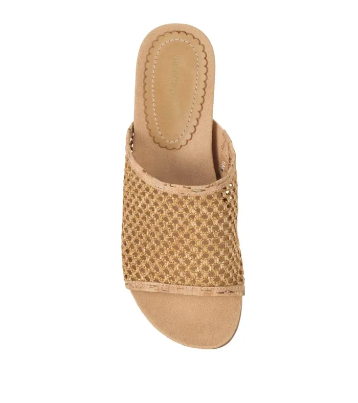 Women Flossey Wedge Slide Sandal Natural Baretraps Wedge Sandals