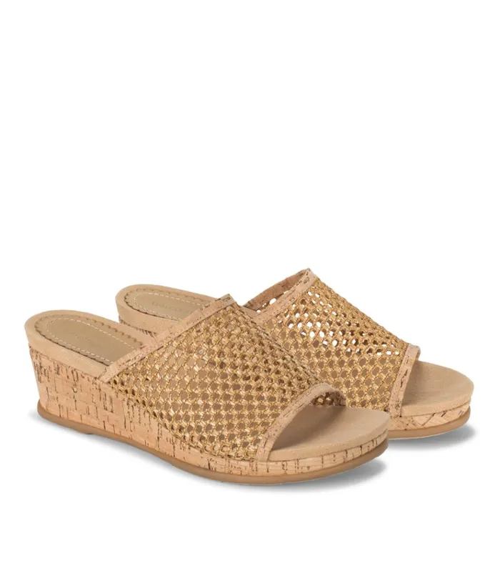 Women Flossey Wedge Slide Sandal Natural Baretraps Wedge Sandals