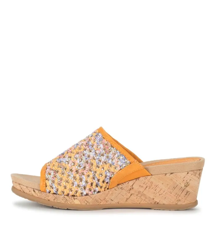 Women Flossey Wedge Slide Sandal Sun Multi Floral Baretraps Slides and Slip On Sandals