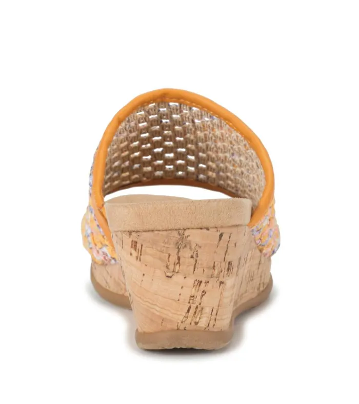Women Flossey Wedge Slide Sandal Sun Multi Floral Baretraps Slides and Slip On Sandals