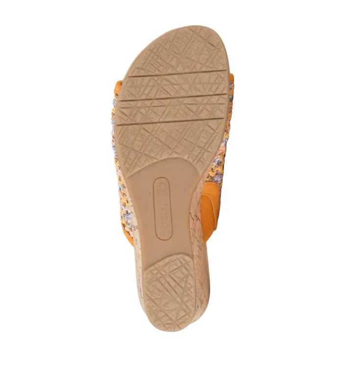 Women Flossey Wedge Slide Sandal Sun Multi Floral Baretraps Slides and Slip On Sandals