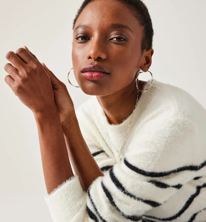 Women Fluffy Nautical Jumper 8211 Black Stripes Promod Jumpers And Cardigans Women Fluffy Nautical Jumper 8211 Black Stripes Promod Jumpers And Cardigans