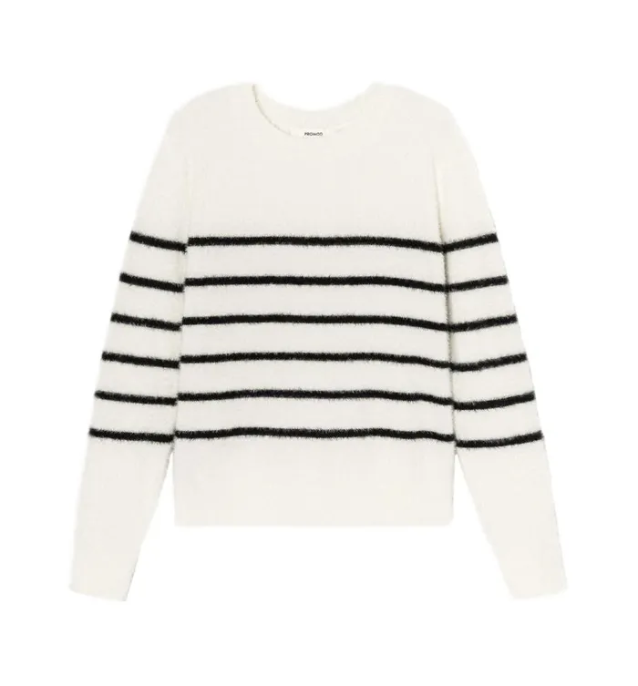 Women Fluffy Nautical Jumper 8211 Black Stripes Promod Jumpers And Cardigans Women Fluffy Nautical Jumper 8211 Black Stripes Promod Jumpers And Cardigans