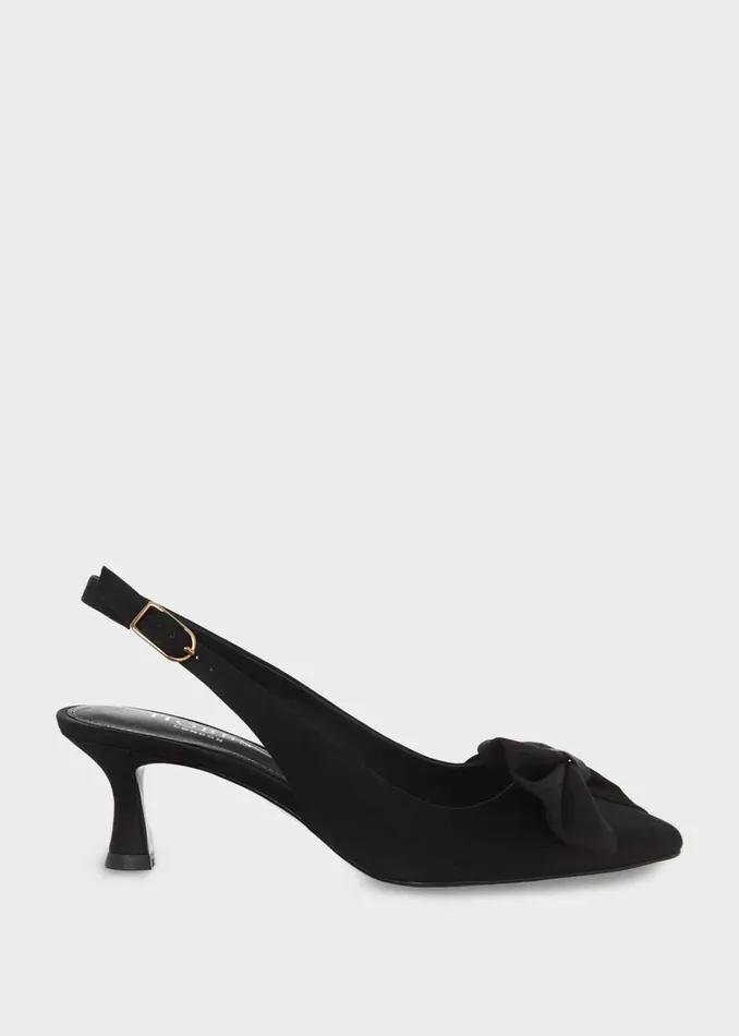 Women Francis Satin Slingbacks Black Hobbs Heels
