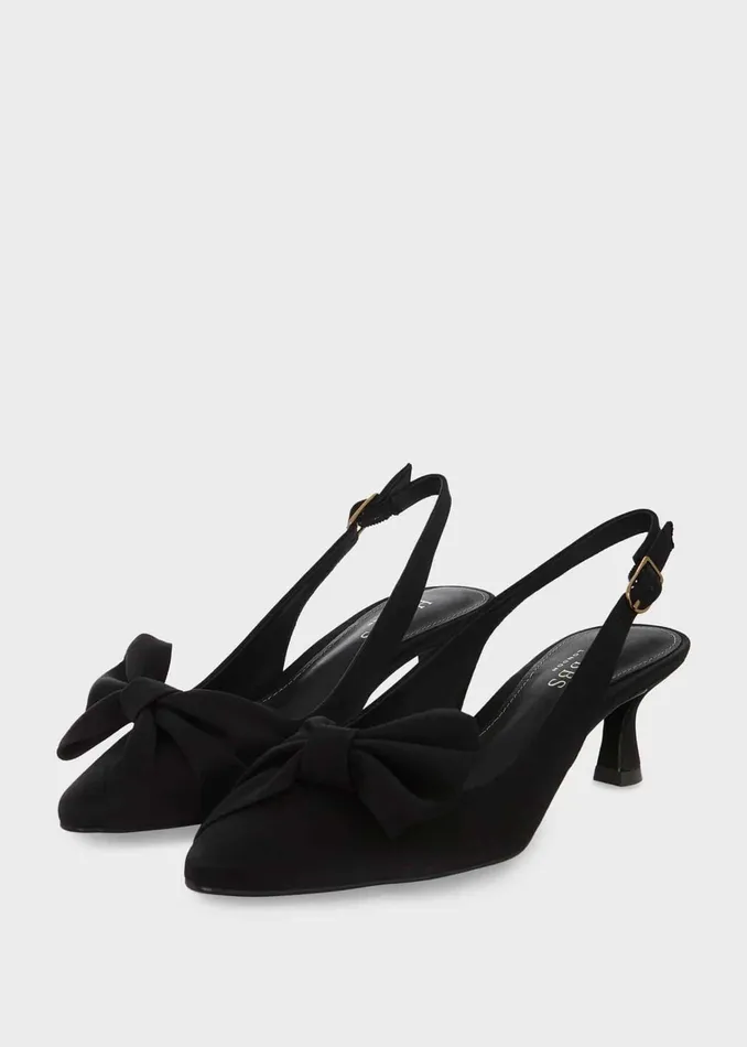 Women Francis Satin Slingbacks Black Hobbs Heels