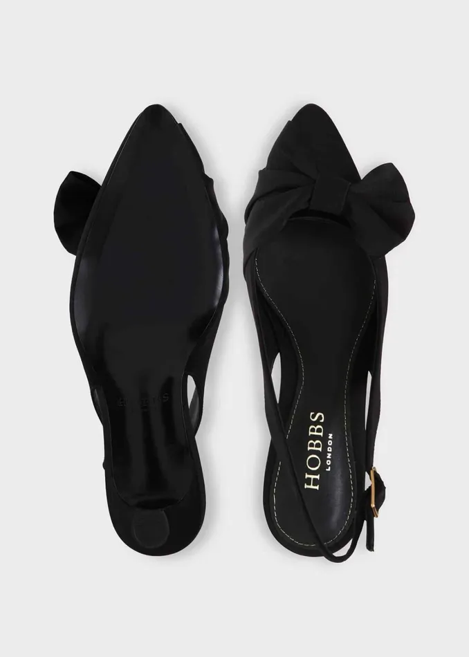 Women Francis Satin Slingbacks Black Hobbs Heels