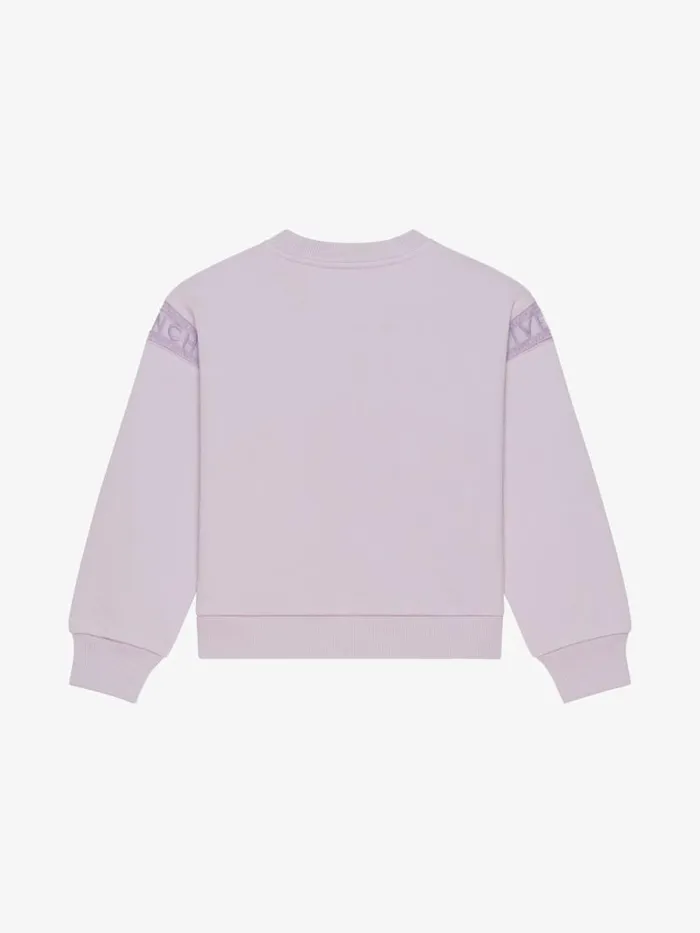 Women Girl 4 To 12 Years Givenchy Hoodie In Fleece With GIVENCHY Bands Lilac Women Girl 4 To 12 Years Givenchy Hoodie In Fleece With GIVENCHY Bands Lilac
