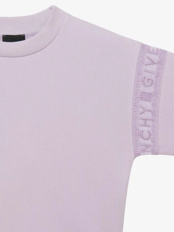 Women Girl 4 To 12 Years Givenchy Hoodie In Fleece With GIVENCHY Bands Lilac Women Girl 4 To 12 Years Givenchy Hoodie In Fleece With GIVENCHY Bands Lilac