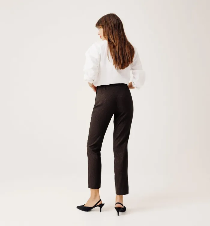 Women Glitzy Cigarette Trousers 8211 Black Print Promod Trousers