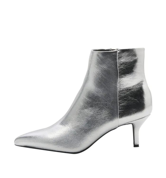 Women Heeled Boots 8211 Silver Promod Shoes Women Heeled Boots 8211 Silver Promod Shoes