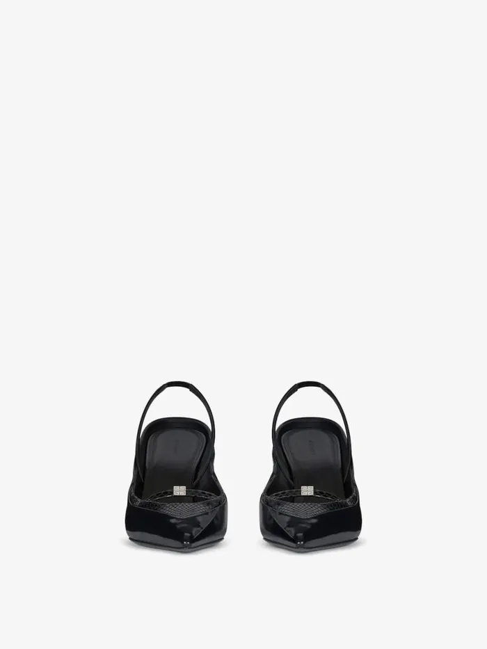 Women Heels Givenchy Raven Slingbacks In Leather And Ayers Black Women Heels Givenchy Raven Slingbacks In Leather And Ayers Black